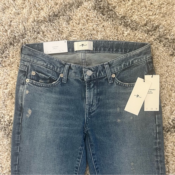 🖤NWT🖤 7 FOR ALL MANKIND Maribel Original Bootcut Beaded Flower - Picture 6 of 14